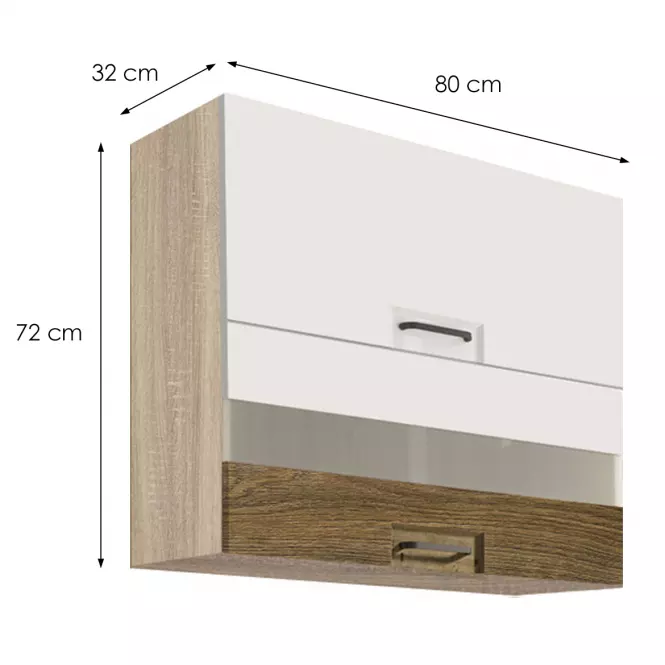 Konyhaszekrény Favorit 41g Sonoma/White+Ribbeck