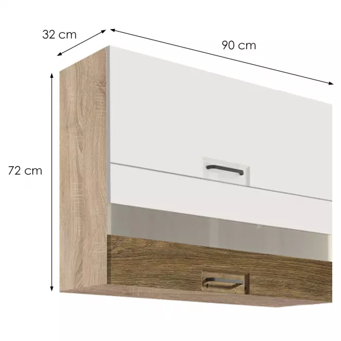 Konyhaszekrény Favorit 42g Sonoma/White+Ribbeck,2