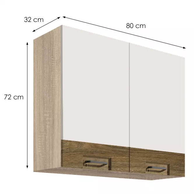 Konyhaszekrény Favorit 43g Sonoma/White+Ribbeck