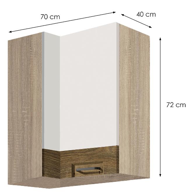 Konyhaszekrény Favorit 45g Prawa Sonoma/White+Ribbeck