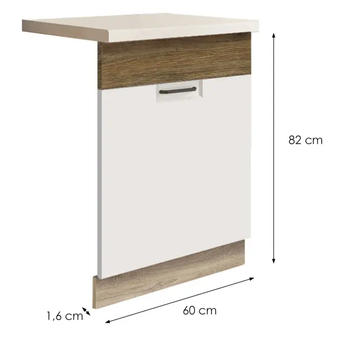 Konyhaszekrény Favorit Zm60 Sonoma/White+Ribbeck