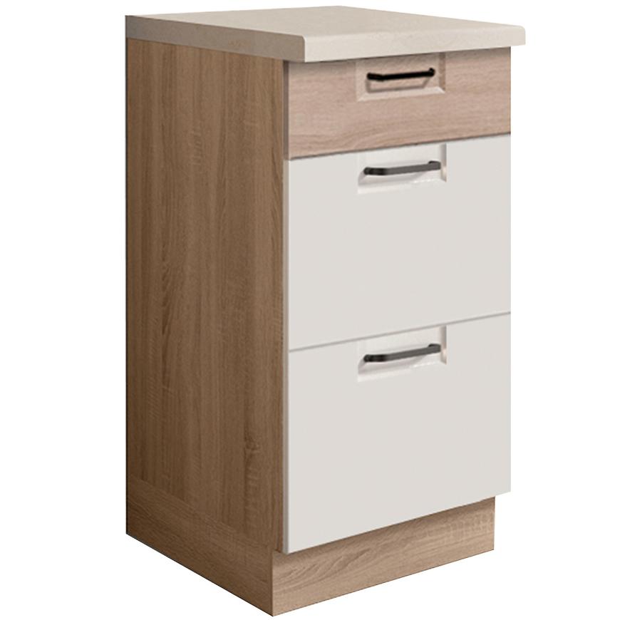 Konyhaszekrény Favorit 8d Sonoma/White+Sonoma