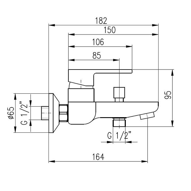 Csaptelep kádhoz Rav-Slezak Vltava egykaros VT554.5CMATZ