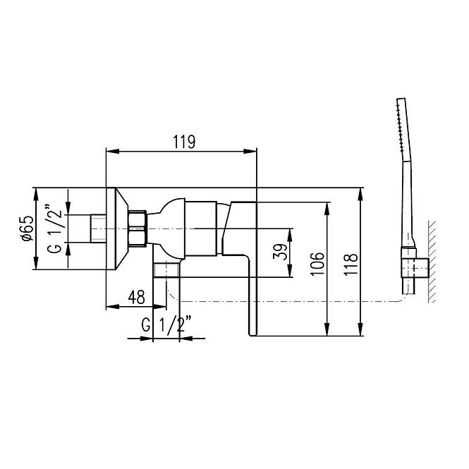 Csaptelep zuhanyhoz Rav-Slezak Vltava VT481.5/1