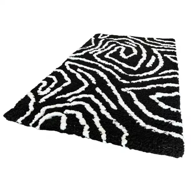 Szőnyeg Shaggy BlackCurves 0,8/1,5 PSR-13557 fekete