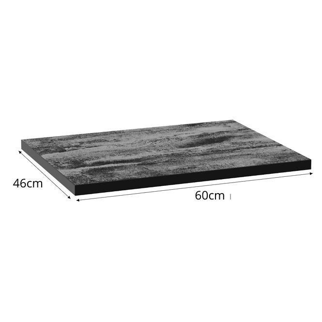 Fürdőszobai Munkalap F60 fekete beton,2