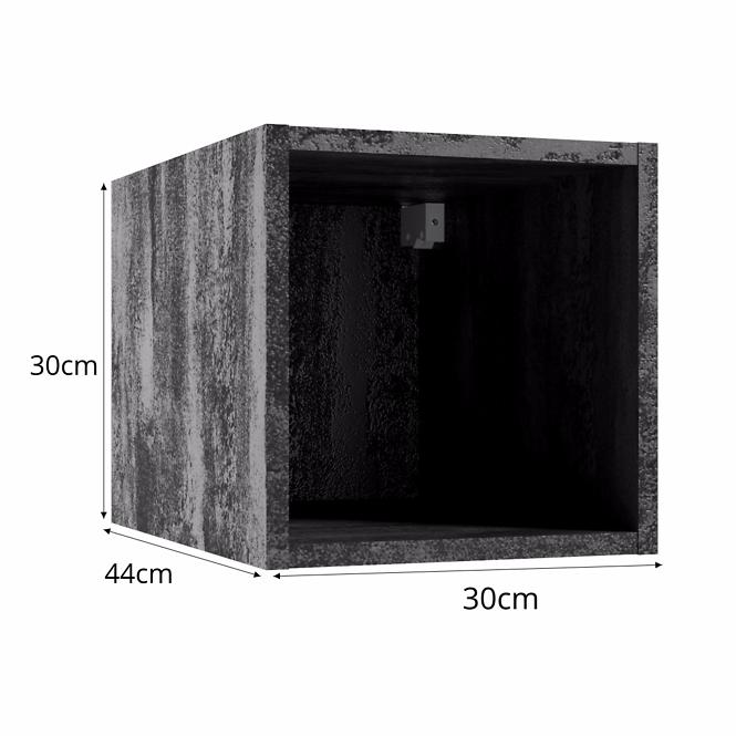 Fürdőszoba szekrény Qubik fekete beton 30x30x44