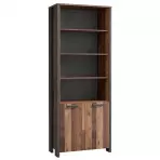 Könyvszekrény Symmach 3P2D Old-Wood Vinteage/Konkrét