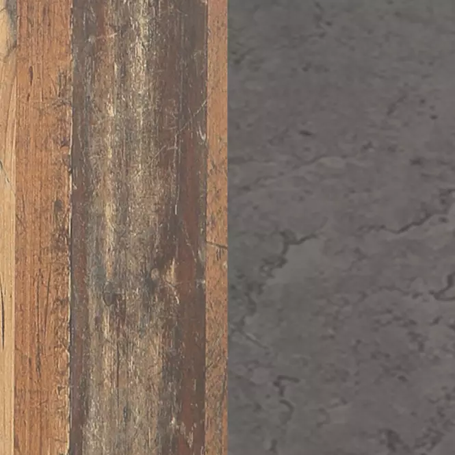 Könyvszekrény Symmach 3P2D Old-Wood Vinteage/Konkrét,4
