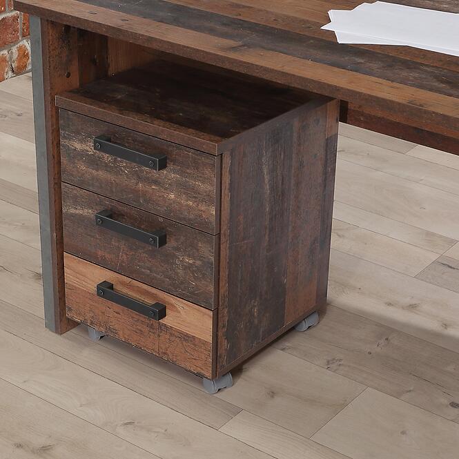 Szekrény kerekeken Symmach Old-Wood Vinteage/konkrét,7
