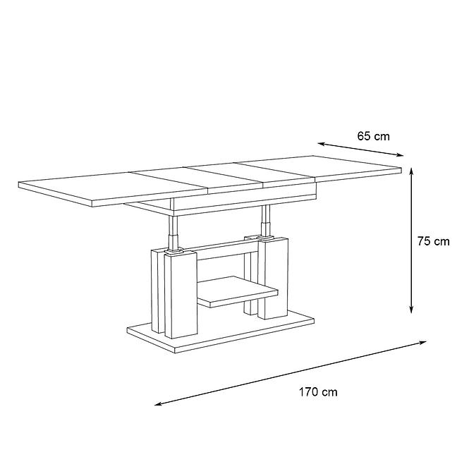 Asztal, felhúzható ISO 170 Tölgy wotan
