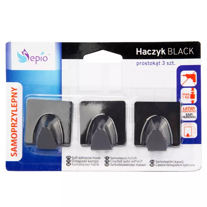 Akasztó 3 db Black