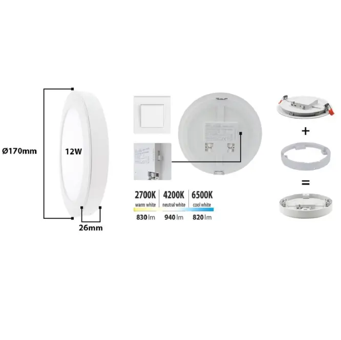 Panel LED SLIM TR SH 303 12W Light 5 In 1