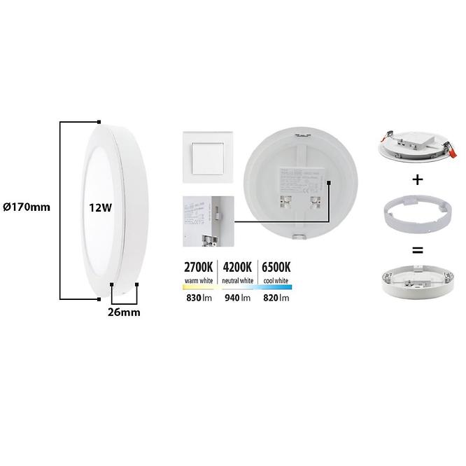 Panel LED SLIM TR SH 303 12W Light 5 In 1,4