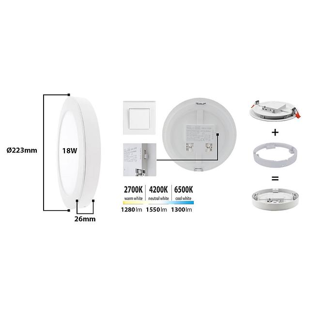 Panel LED SLIM TR SH 304 18W Light 5 in 1,4