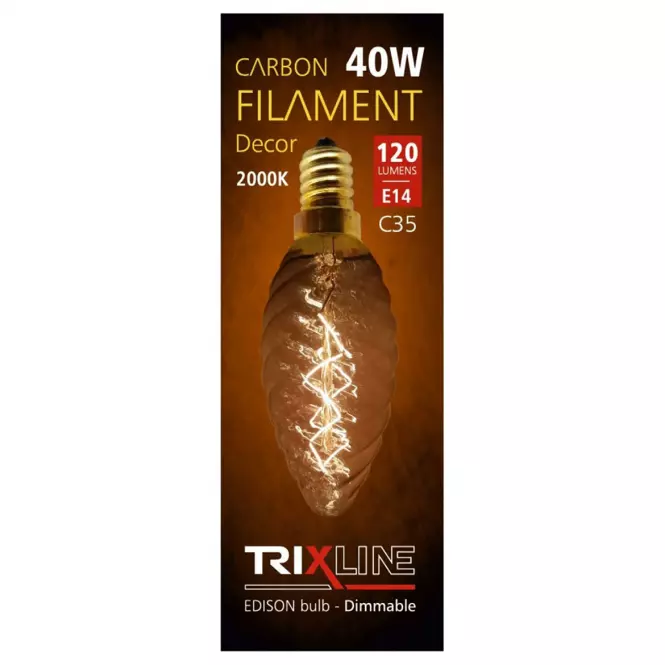 Izzó Carbon Decor C35-T E14 40W TRIXLINE,2