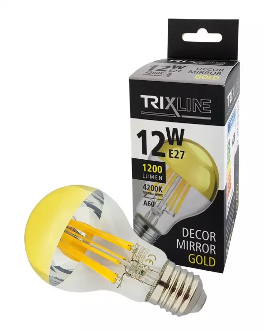 Izzó FL LED A60 12W E27 4200K Half Amber,3