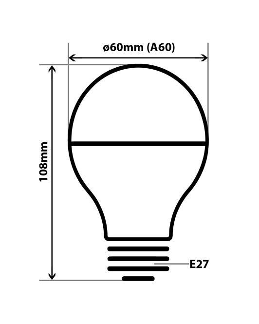 Izzó FL LED A60 12W E27 4200K Half Amber