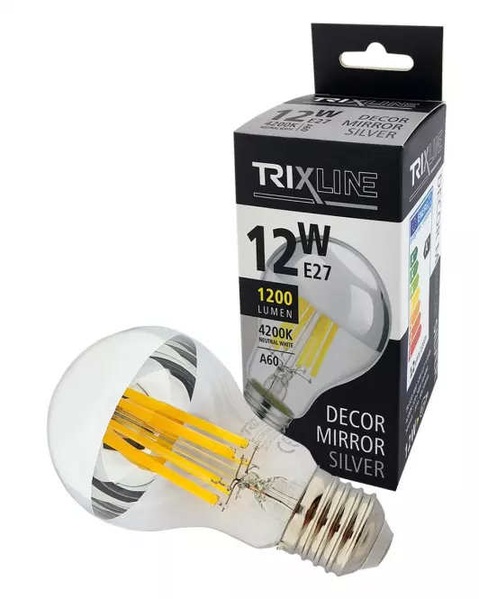 Izzó FL LED A60 12W E27 4200K Half Silver,3
