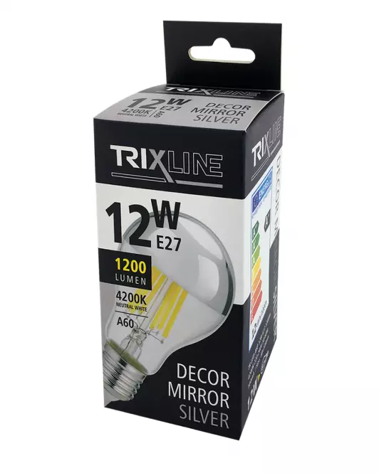 Izzó FL LED A60 12W E27 4200K Half Silver,4
