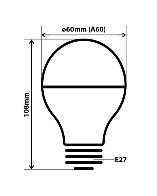 Izzó FL LED A60 12W E27 4200K Half Silver