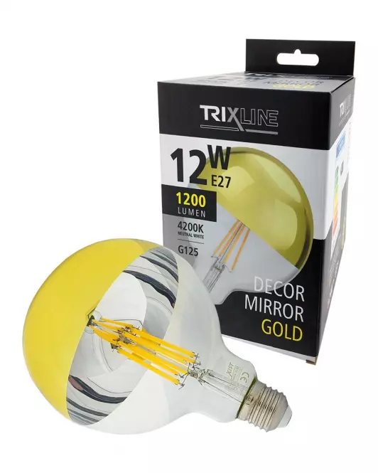 Izzó FL LED G125 12W E27 4200K Half Amber,3