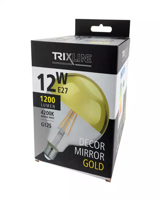 Izzó FL LED G125 12W E27 4200K Half Amber,4