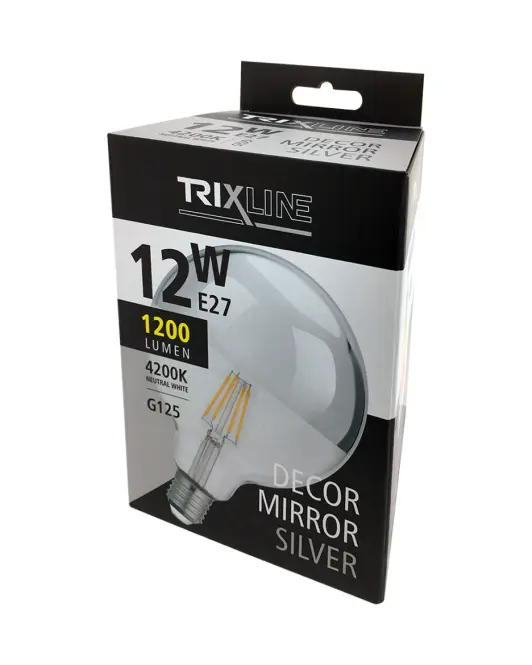 Izzó FL LED G125 12W E27 4200K Half Silver,4