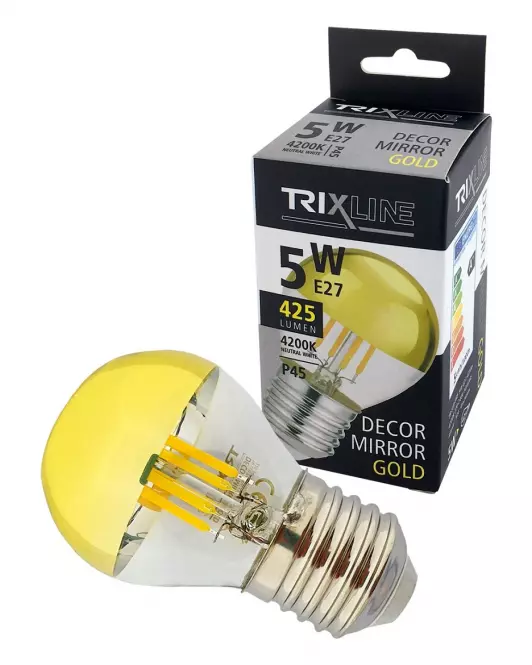 Izzó FL LED P45 5W E27 4200K Half Amber,3