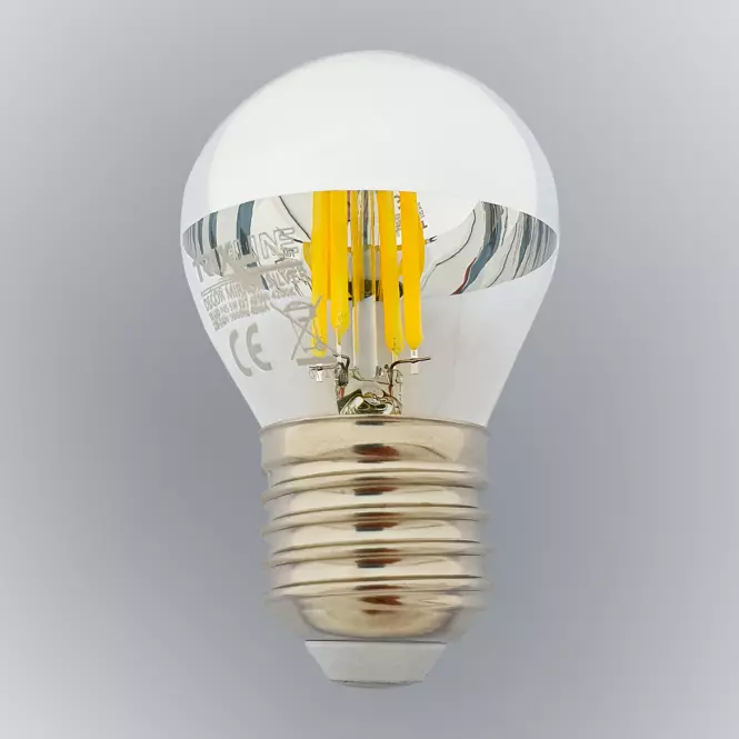 Izzó FL LED P45 5W E27 4200K Half Silver