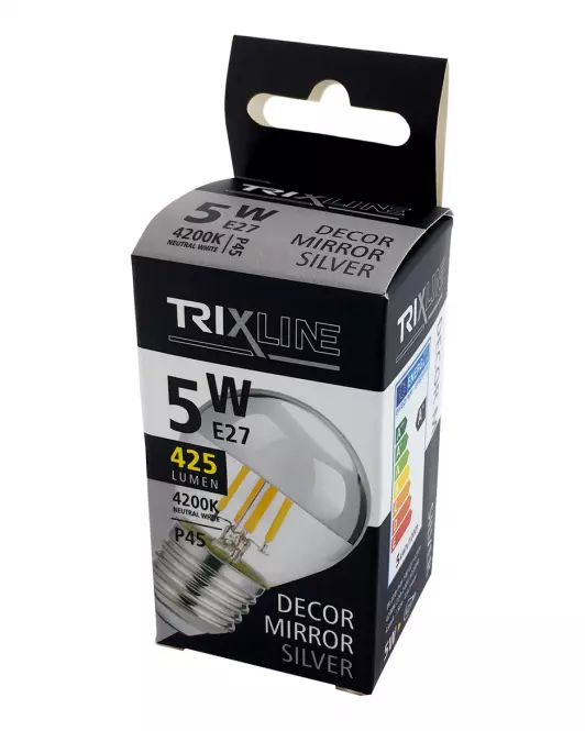Izzó FL LED P45 5W E27 4200K Half Silver,5
