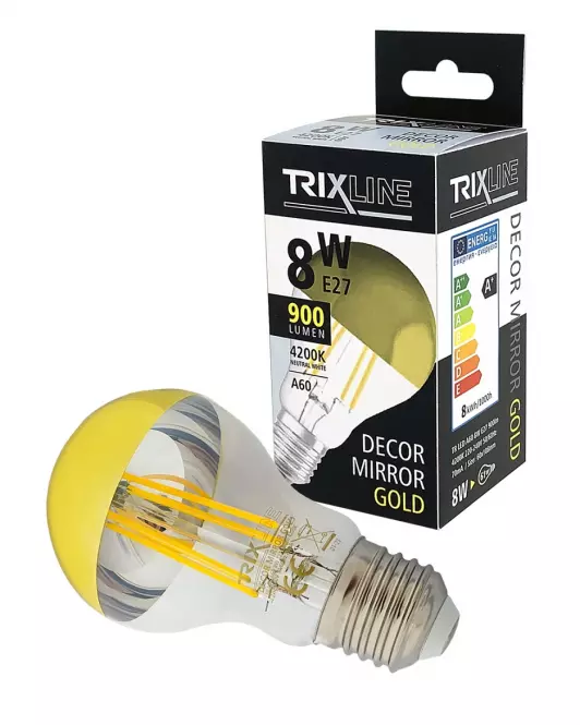 Izzó FL LED A60 8W E27 4200K Half Amber,3