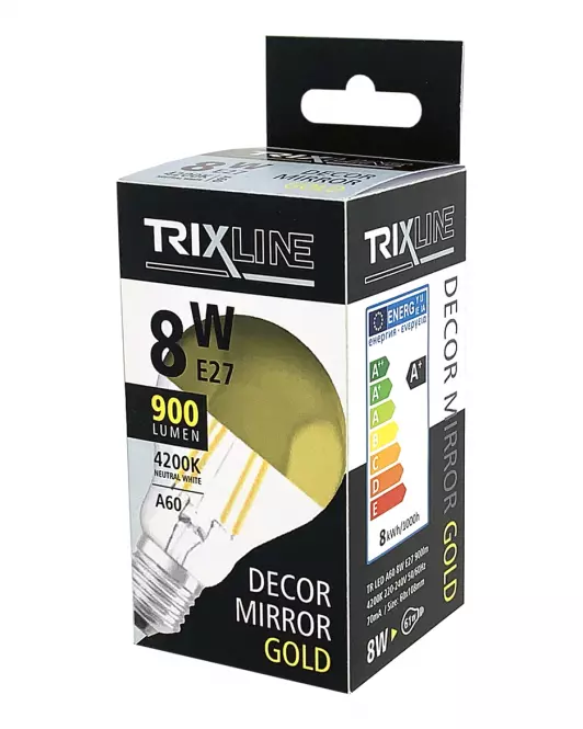 Izzó FL LED A60 8W E27 4200K Half Amber,4