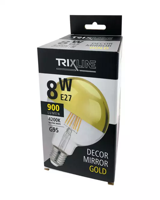Izzó FL LED G95 8W E27 4200K Half Amber,4
