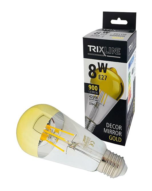 Izzó FL LED ST64 8W E27 4200K Half Amber