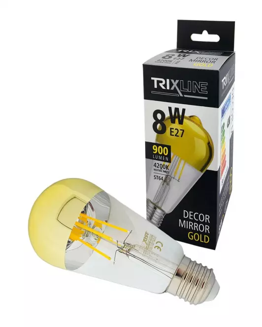 Izzó FL LED ST64 8W E27 4200K Half Amber,3
