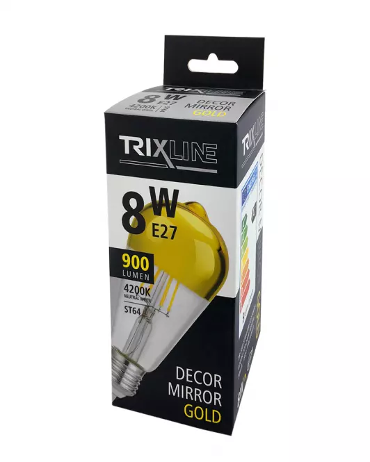 Izzó FL LED ST64 8W E27 4200K Half Amber,4