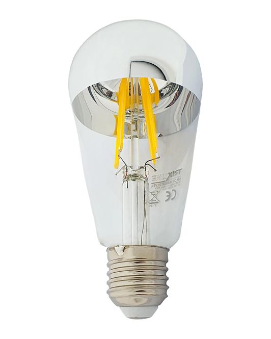 Izzó FL LED ST64 8W E27 4200K Half Silver