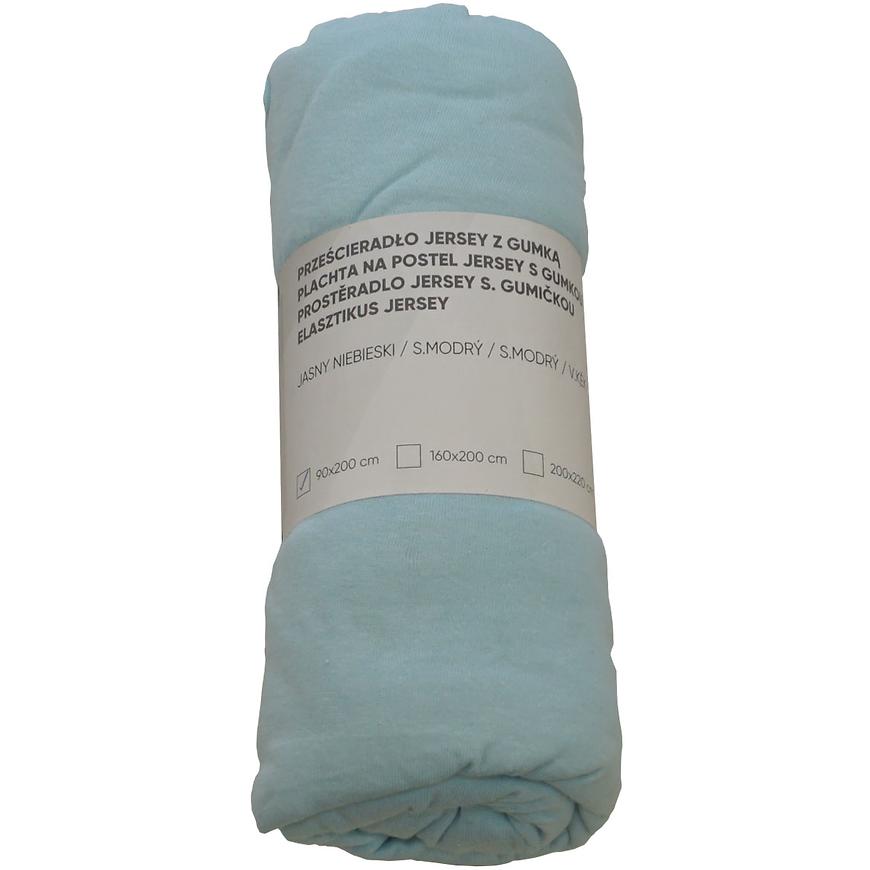 Jersey lepedő gumiszalaggal kék 90x200