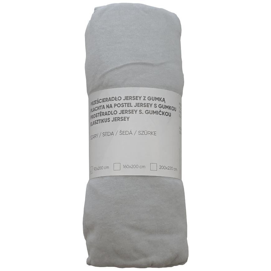 Jersey lepedő gumiszalaggal szürke 90x200