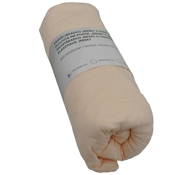 Jersey lepedő gumiszalaggal  krémszínű 160x200