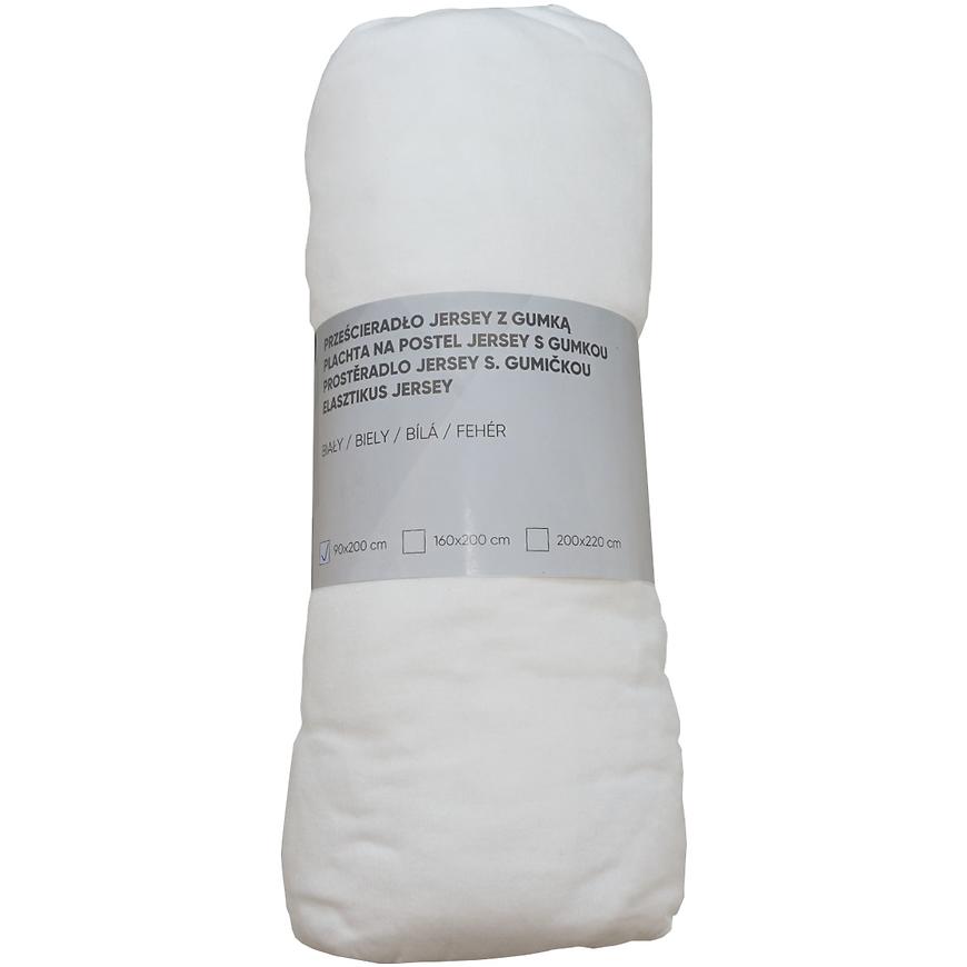Jersey lepedő gumiszalaggal fehér 90x200