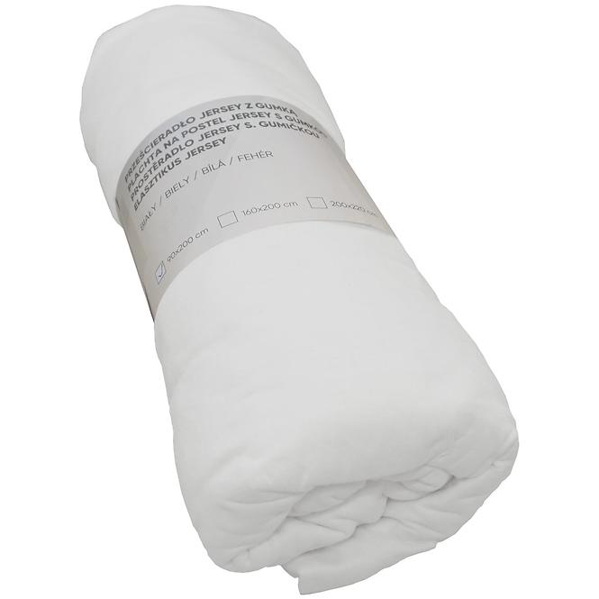 Jersey lepedő gumiszalaggal fehér 200x220