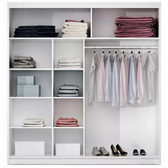 Szekrény Lizbona 2 203 cm tölgy sonoma füstös tükörrel