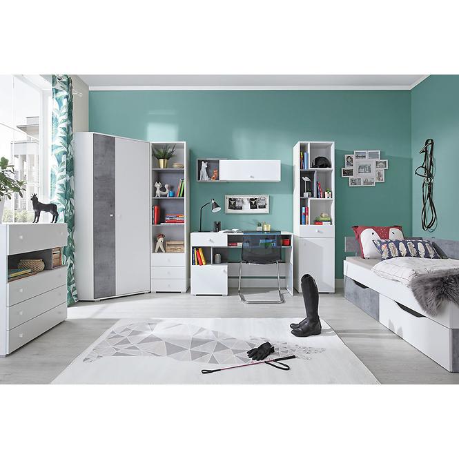 Sarokszekrény Sigma Si1 fehér Lux/Konkrét,4