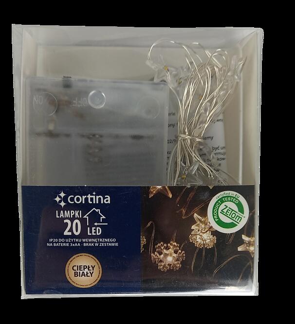 Karácsonyi fények LED 20l druciki sniezynki + gwiazdki na baterie