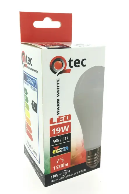 Izzó QTEC 19W LED E27 2700K A65,2
