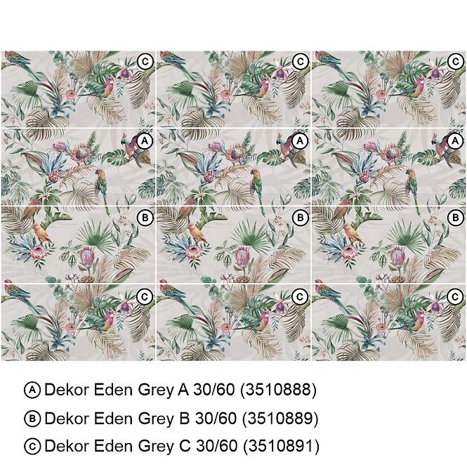 Csempe Dekor Eden Grey A 30/60