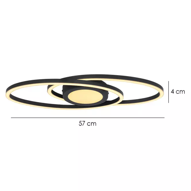 Lámpa LED 67239-24B 57X23 3000K Fekete,3