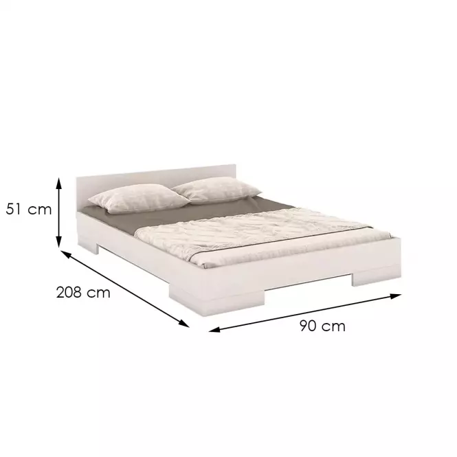 Ágy fábol  bükkfa Skandica Spectrum 90x200 fehér